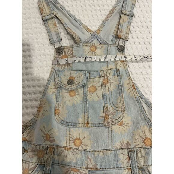 No Boundaries daisy flower floral Jean overalls size XS 1 - Picture 5 of 8